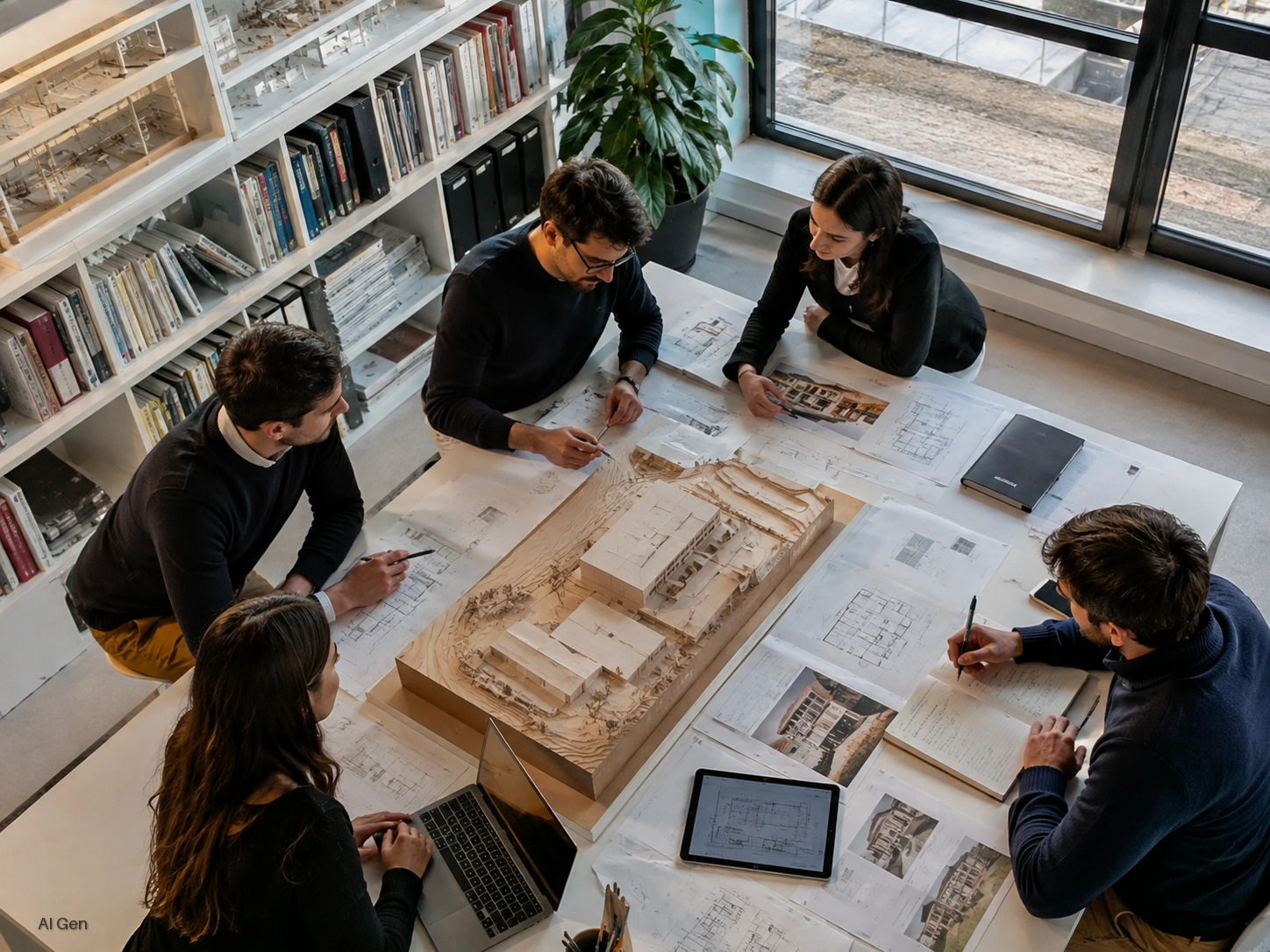 Studio di 5 architetti, progetti residenziali e direzionali