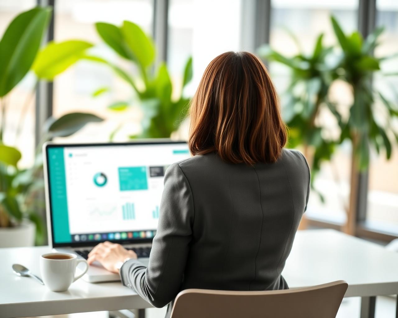 Fachperson bei der Arbeit mit dem Certiblok-Dashboard